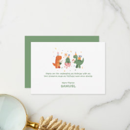 Färgglada Barnsliga Dinosaurier Barnkalas  Tack Kort