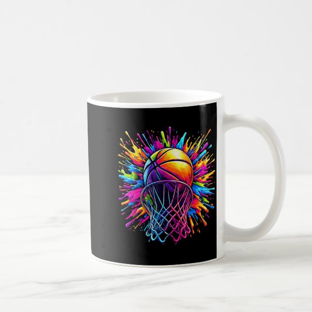 Färgglada basketkorgdesign kaffemugg (Höger)