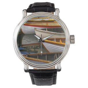 Färgglada båtar på Wooden Boat Center Armbandsur