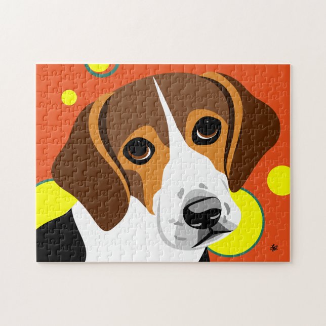 Färgglada Beagle Hund Pussel (Horisontell)