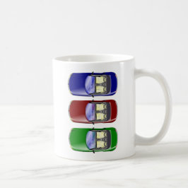 Färgglada bilar kaffemugg