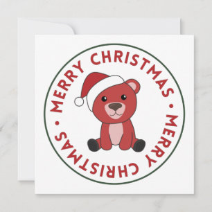 Färgglada björnar God jul Vinterdjur Björn Inbjudningar
