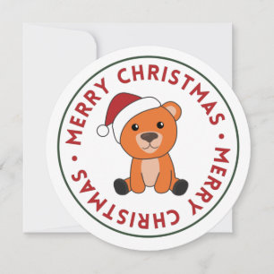 Färgglada björnar God jul Vinterdjur Björn Inbjudningar