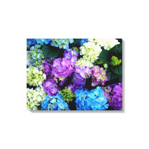 Färgglada blå vita blommor canvasduk Canvastryck