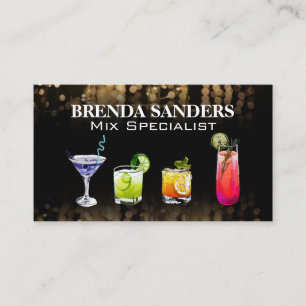 Färgglada blandade drinkar Cocktail Lounge Vibe Visitkort