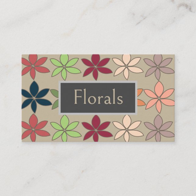 Färgglada Blommiga Florist Visitkort (Framsida)