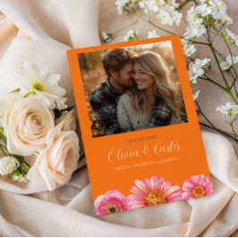 Färgglada blommiga foton - Spara datum Datumet