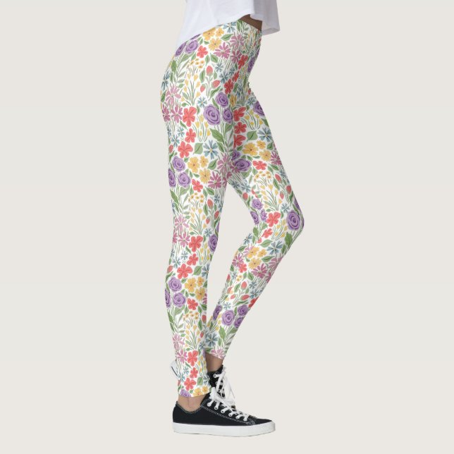Färgglada blommiga leggings (Höger)