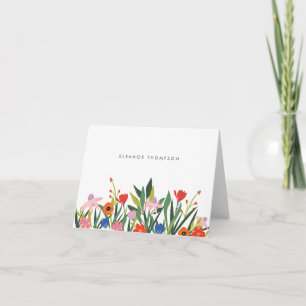 Färgglada Blommiga Personliga Brevpapper Vikta Anteckningskort