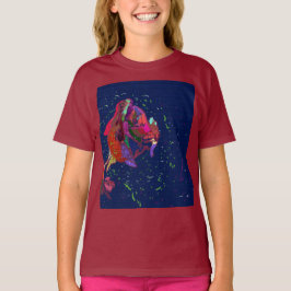 Färgglada blommiga t-shirt