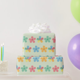 Färgglada Blommor Autism Annorlunda Inte Mindre Gr Presentpapper
