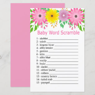 Färgglada blommor Baby ord röra spel