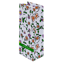 Färgglada blommor, blå bakgrund, grön