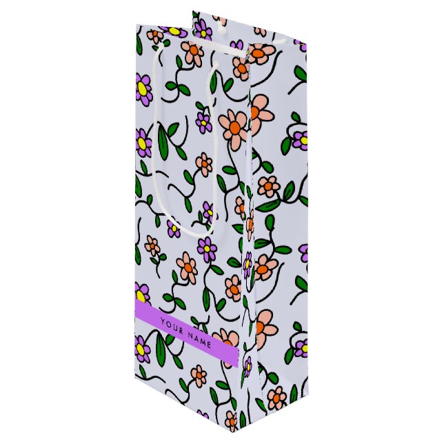 Färgglada blommor, blå bakgrund, lila (Framsidan Vinklad)