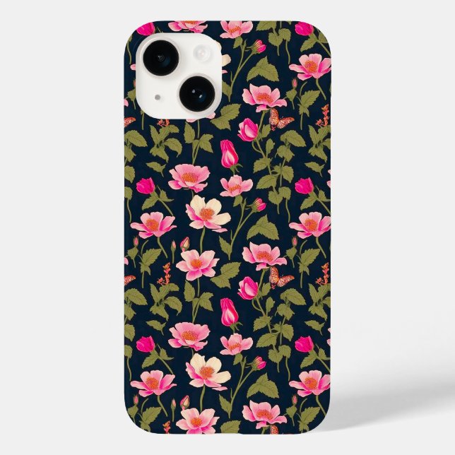Färgglada blommor-Blommönster 22 - Iphone-fodral (Baksida)