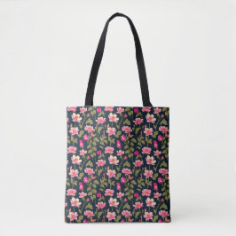 Färgglada blommor-Blommönster 22 - Tote Bag Tygkasse