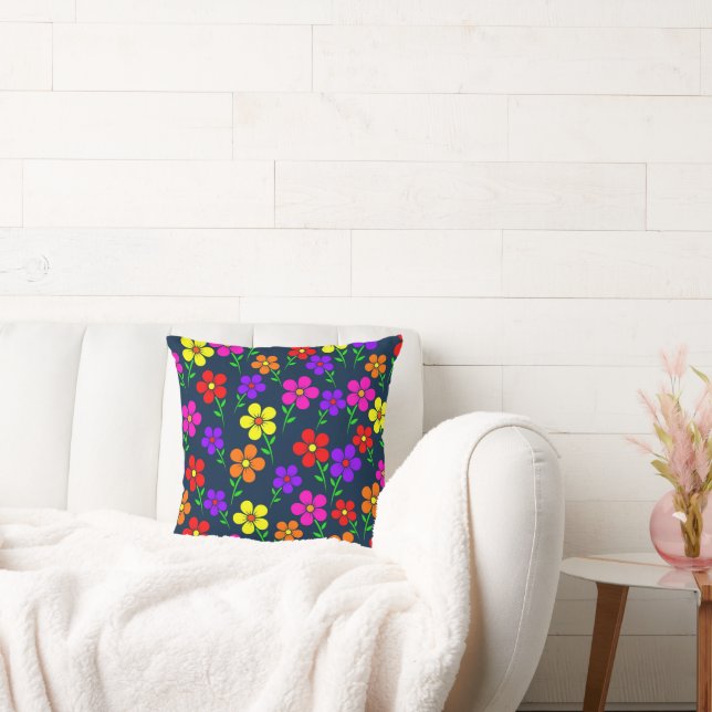 Färgglada blommor Blommönster Kudde (Soffa)