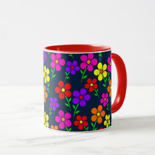 Färgglada blommor Blommönster Mugg