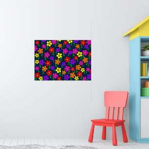 Färgglada blommor Blommönster Poster