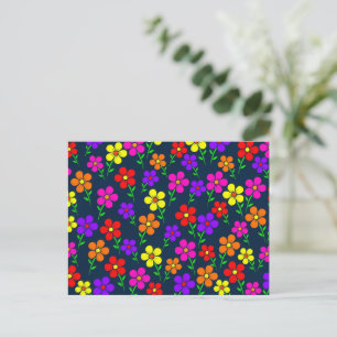 Färgglada blommor Blommönster Vykort
