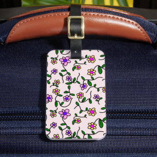 Färgglada blommor, blomster mönster, grönska, Boho Bagagebricka