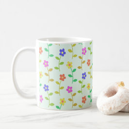Färgglada blommor, blomster mönster, grönska, Boho Kaffemugg