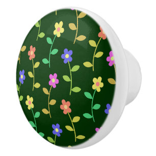 Färgglada blommor, blomster mönster, grönska, Boho Knopp
