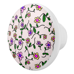 Färgglada blommor, blomster mönster, grönska, Boho Knopp