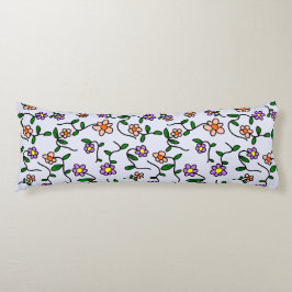 Färgglada blommor, blomster Mönster, Grönska, Boho Kroppskudde