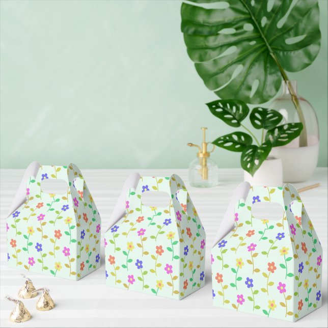 Färgglada blommor, blomster Mönster, Grönska, Boho Presentaskar (Multipel)