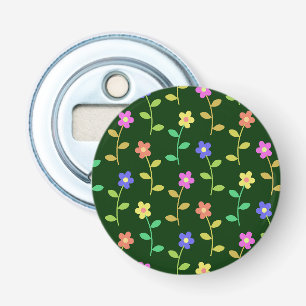 Färgglada blommor, blomsterdekor, grönska, Boho Flasköppnare