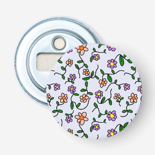 Färgglada blommor, blomsterdekor, grönska, Boho Flasköppnare
