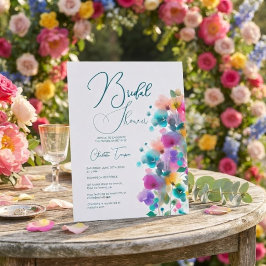 Färgglada Blommor Bröllopsfirande Inbjudningar