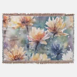 Färgglada blommor filt