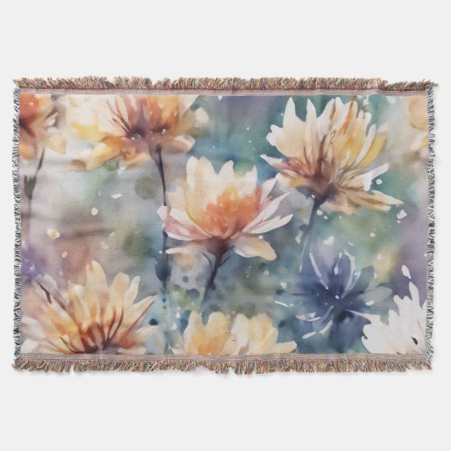Färgglada blommor filt (Framsidan)