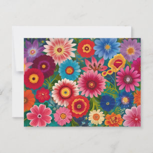 Färgglada blommor för alla tillfällen vykort