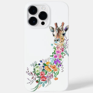 Färgglada Blommor Giraff Målning Vår