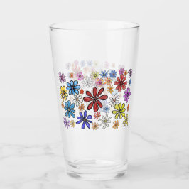 Färgglada blommor glaskopp