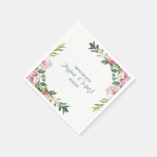 Färgglada blommor kantar bröllopsdesign pappersservett