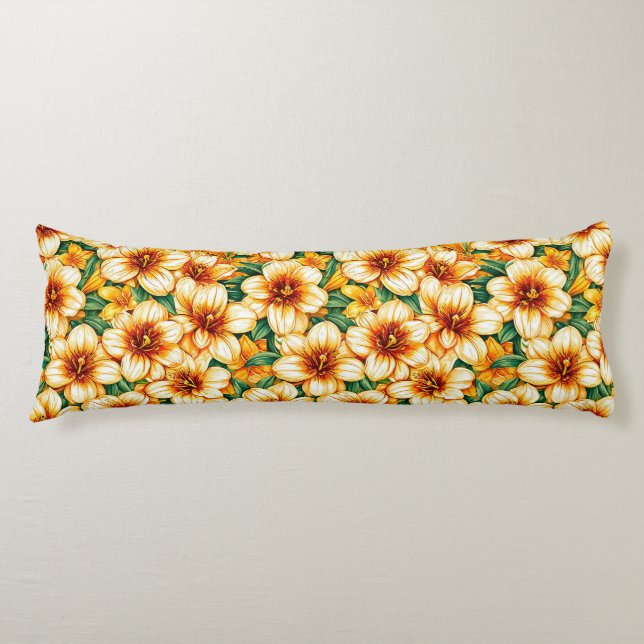 Färgglada blommor kroppskudde (Framsidan)
