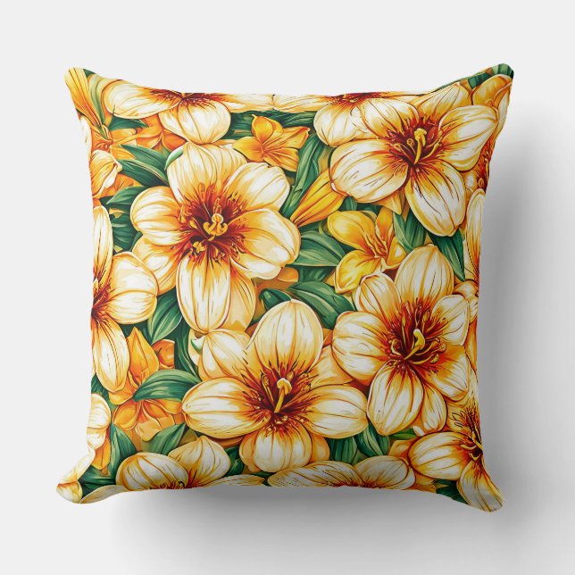 Färgglada blommor kudde (Framsida)