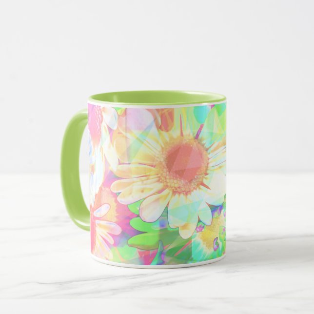 Färgglada blommor Ljust glada Mugg (Framsida vänster)