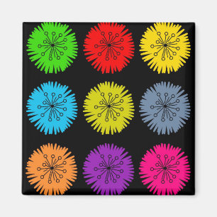 Färgglada blommor magnet