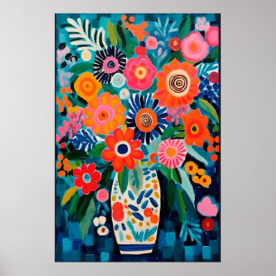 Färgglada BLOMMOR MATISSE Inspirerad POSTER – Unik