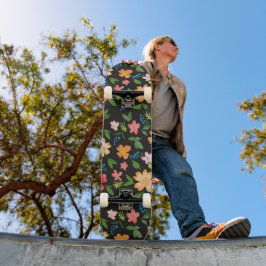 Färgglada blommor mini skateboard bräda 18,5 cm