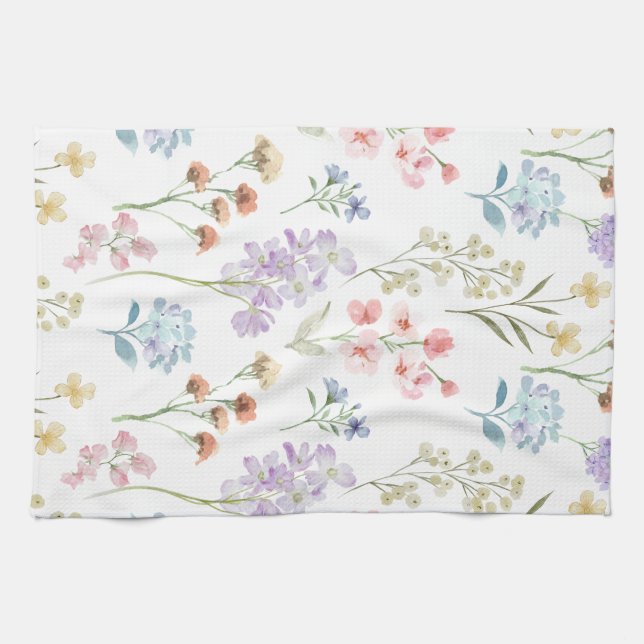 Färgglada blommor Mönster Kökshandduk (Horisontell)
