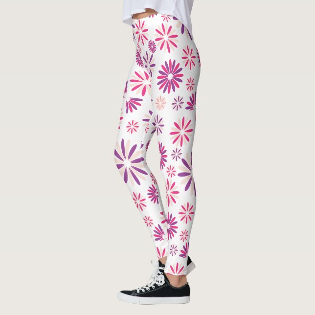 Färgglada blommor Mönsterdesign Leggings (Vänster)