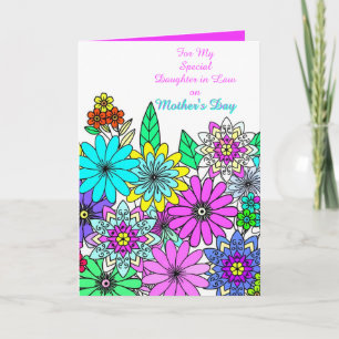 Färgglada blommor mors dag svärdotter kort