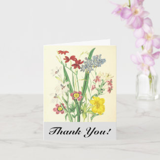 Färgglada blommor och växter, "Tack!" Vykort