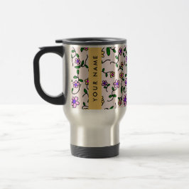 Färgglada blommor, rosa bakgrund, gul resemugg